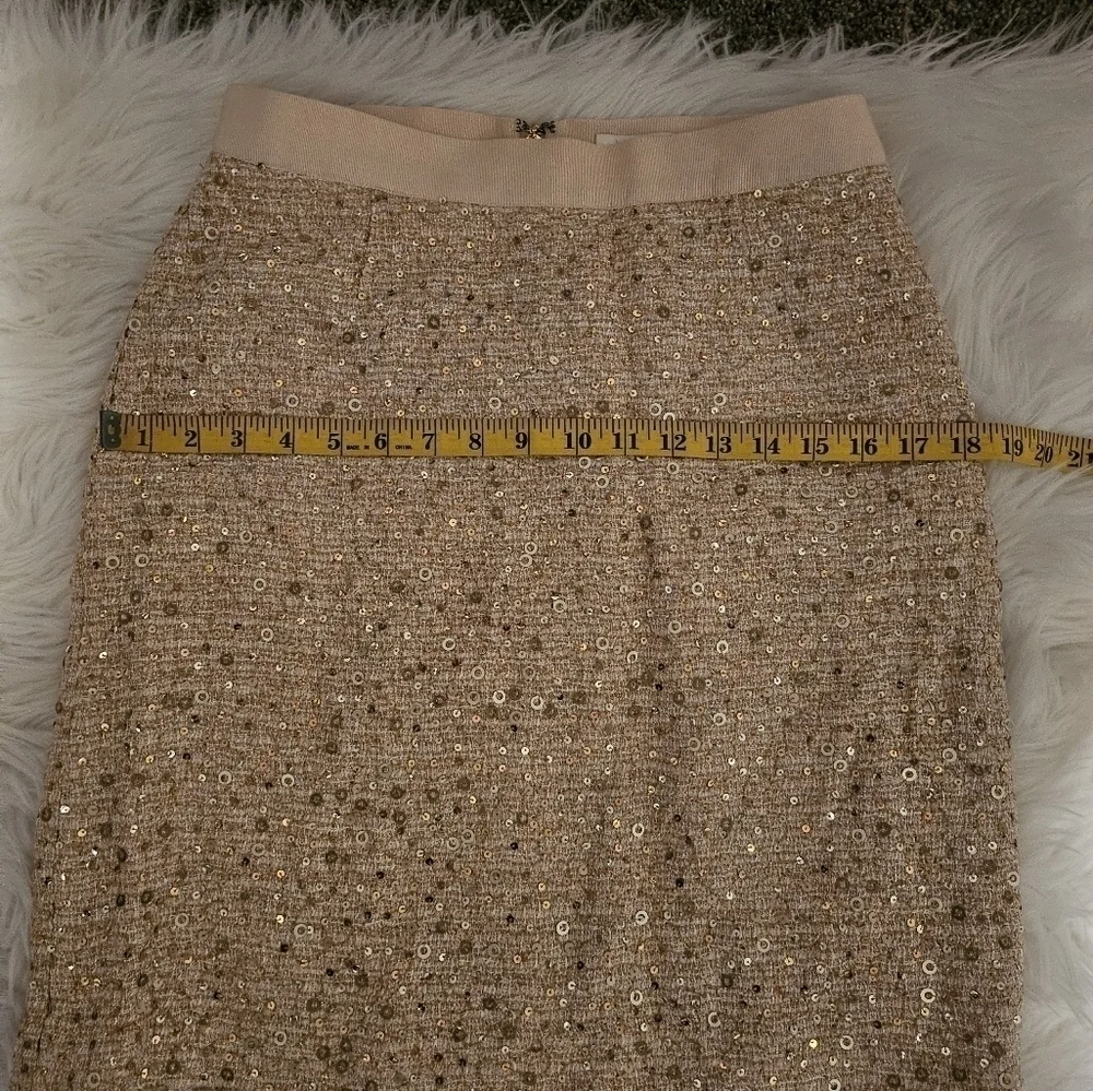 kate spade skirt the rules gold metallic sequined tweed skirt